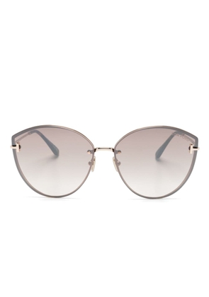 TOM FORD Eyewear Evangeline oversize-frame sunglasses - Gold