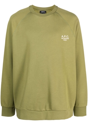 A.P.C. logo-embroidered cotton sweatshirt - Green