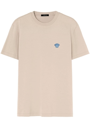 Versace Medusa-appliqué cotton T-shirt - Neutrals