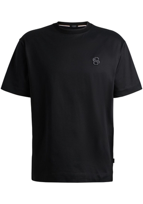 BOSS logo-embroidered cotton T-shirt - Black