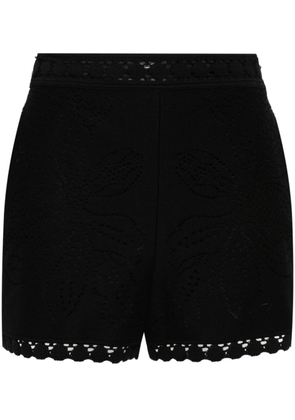 Valentino Garavani laser-cut knitted shorts - Black