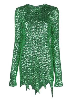 The Attico sequin-embellished minidress - Green