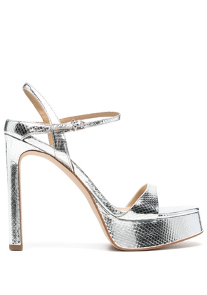 Michael Michael Kors Amara 130mm leather platform sandals - Silver