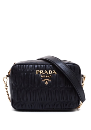 Prada Pre-Owned gathered effect logo-lettering chain shoulder bag - Black