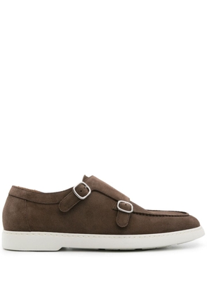 Doucal's round-toe suede monk shoes - Brown