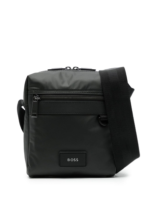 BOSS logo-patch messenger bag - Black
