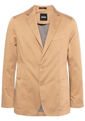 BOSS single-breasted cotton-blend blazer - Brown