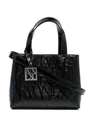 Armani Exchange all-over embossed logo tote - Black