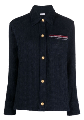 Thom Browne RWB-striped tweed shirt jacket - Blue