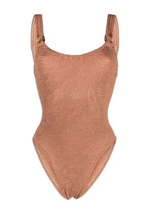 Hunza G Domino square-neck swimsuit - Brown