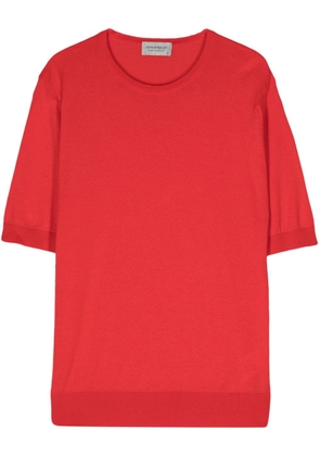 John Smedley fine-ribbed cotton top - Red