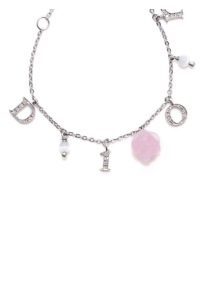 Christian Dior Pre-Owned logo-charm chain bracelet - Silver