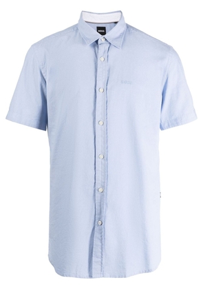 BOSS embroidered-logo shirt - Blue