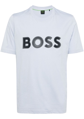 BOSS logo-print cotton t-shirt - Blue