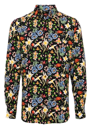Vivienne Westwood embroidered-Orb floral-print shirt - Black