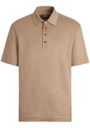Zegna Pure Linen short-sleeve polo shirt - Neutrals