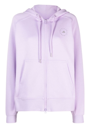 adidas by Stella McCartney logo-print zip-up hoodie - Purple