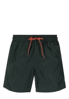 Sundek logo-patch striped swim shorts - Green