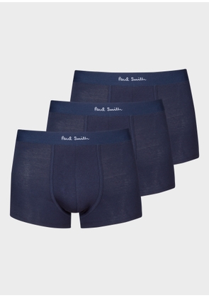 Paul Smith Navy Organic Cotton Low-Rise Boxer Briefs Three Pack Blue
