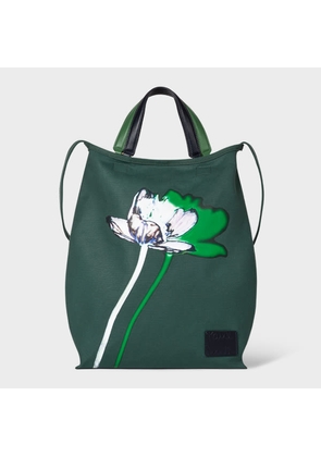 Paul Smith Women's Dark Green 'Shadow Floral' Canvas Tote Bag Multicolour