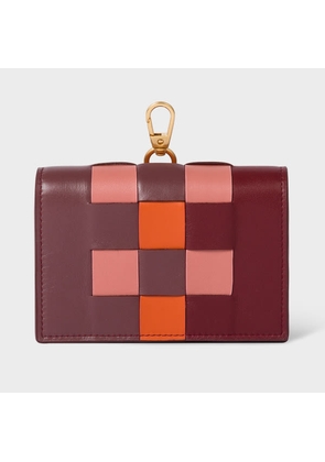 Paul Smith Burgundy Leather 'Screen Check' Credit Card Purse