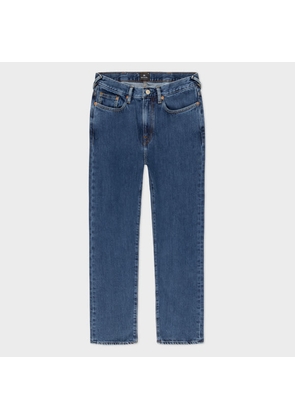 PS Paul Smith Tapered-Fit Mid-Wash 'Authentic Twill' Jeans Blue