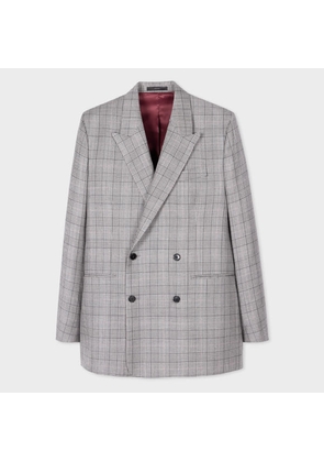 Paul Smith Tailored-Fit Monochrome Check Cashmere-Blend Blazer Black