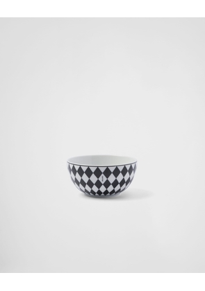 Set of two porcelain rice or cereal bowls  - Checkerboard