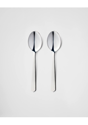 Set of two stainless steel teaspoons