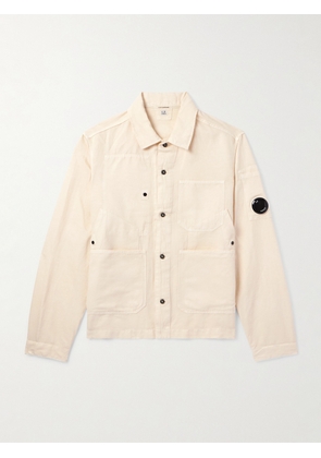 C.P. Company - Logo-Appliquéd Cotton and Linen-Blend Overshirt - Men - Neutrals - S