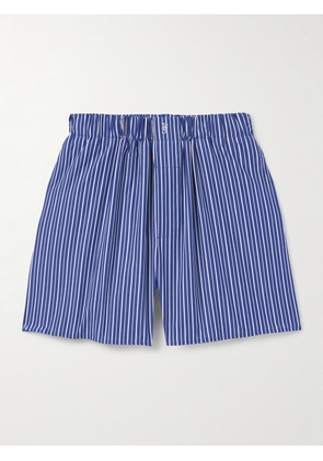 The Frankie Shop - Striped Cotton-Poplin Boxer Shorts - Men - Blue - XS