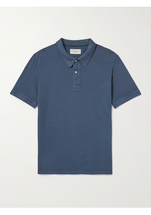 Officine Générale - Larry Garment-Dyed Cotton-Piqué Polo Shirt - Men - Blue - XS