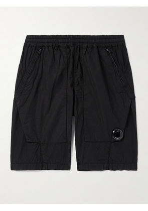 C.P. Company - Straight-Leg Logo-Appliquéd Cotton-Ripstop Shorts - Men - Black - IT 44