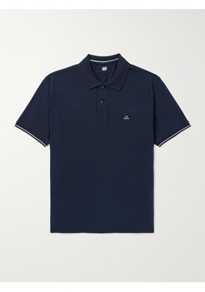 C.P. Company - Tactic Slim-Fit Logo-Embroidered Cotton-Blend Piqué Polo Shirt - Men - Blue - S
