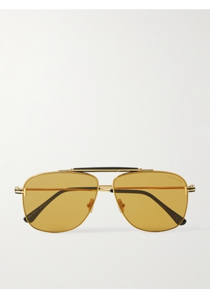 TOM FORD - Jaden Aviator-Style Gold-Tone and Acetate Sunglasses - Men - Gold