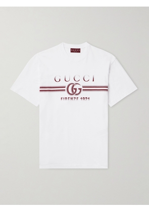 Gucci - Logo-Print Cotton-Jersey T-Shirt - Men - White - XS