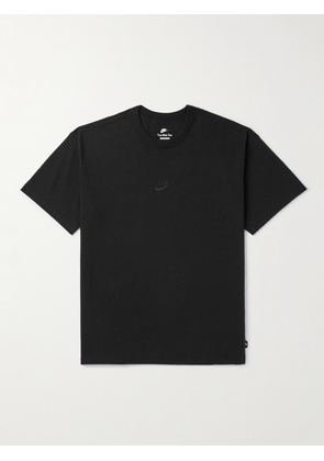 Nike - Sportswear Premium Essentials Logo-Embroidered Cotton-Jersey T-Shirt - Men - Black - S