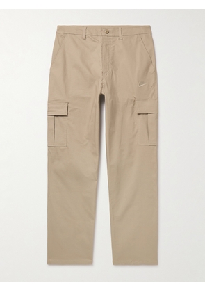 Nike - Club Straight-Leg Logo-Embroidered Cotton-Blend Ripstop Cargo Trousers - Men - Neutrals - 36W 32L