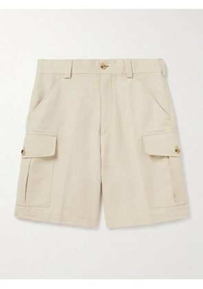 Loro Piana - Bizen Wide-Leg Cotton and Linen-Blend Canvas Cargo Shorts - Men - Neutrals - IT 44