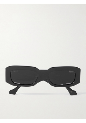 Gucci - Rectangular-Frame Acetate Sunglasses - Men - Black
