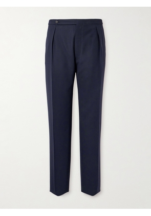 Drake's - Straight-Leg Pleated Wool Suit Trousers - Men - Blue - UK/US 34