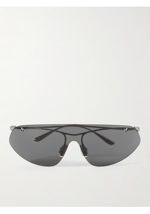 Bottega Veneta - Knot Shield Rimless Aviator-Style Silver-Tone Sunglasses - Men - Silver
