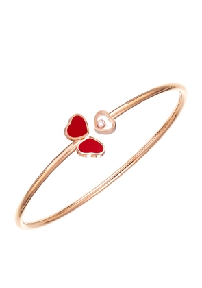 Chopard Rose Gold And Diamond Happy Hearts Wings Bangle