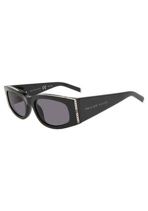 Philipp Plein Grey Oval Ladies Sunglasses SPP025S 0700 55
