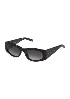 Philipp Plein Grey Gradient Oval Ladies Sunglasses SPP025S 0869 55