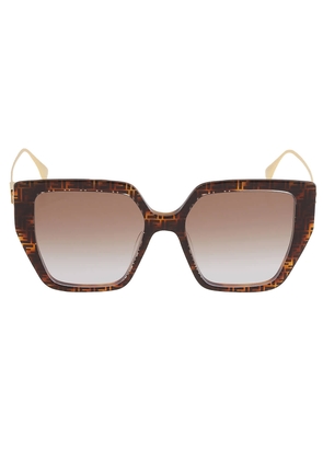 Fendi Brown Gradient Butterfly Ladies Sunglasses FE40012U 55F 55