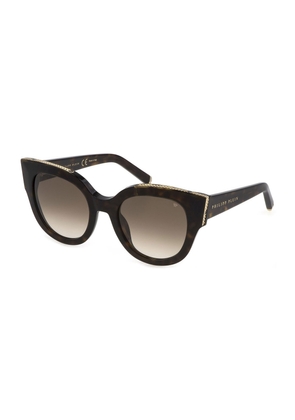 Philipp Plein Brown Gradient Cat Eye Ladies Sunglasses SPP026S 0722 53