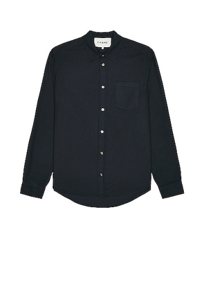 FRAME One-Pocket Brushed Flannel in Navy - Navy. Size M (also in ).