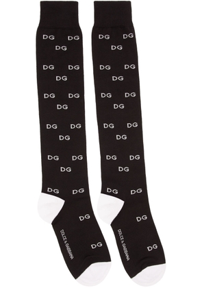 Dolce & Gabbana Black Jacquard Logo Socks
