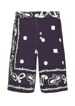 JACQUEMUS Le Short Pingo in Print Bandana Navy - Purple. Size S (also in ).